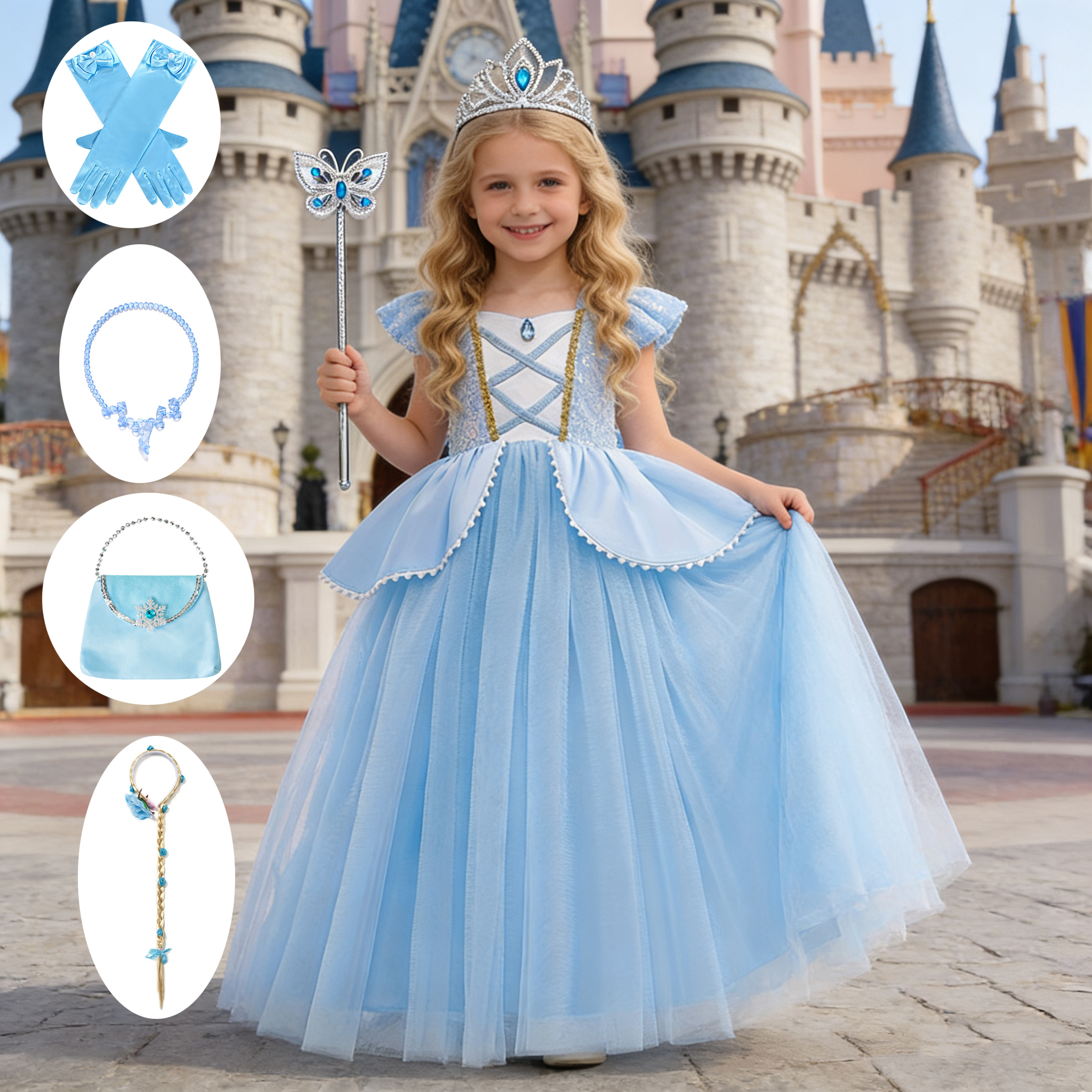 Cosplay Prop Bow - Girls Deluxe Elegant Cinderella Princess Ball