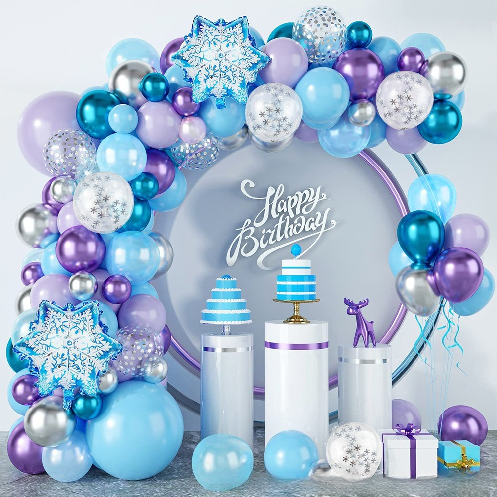 Cosplay Prop Kit - Winter Wonderland Snowflake Balloon Garland Arch