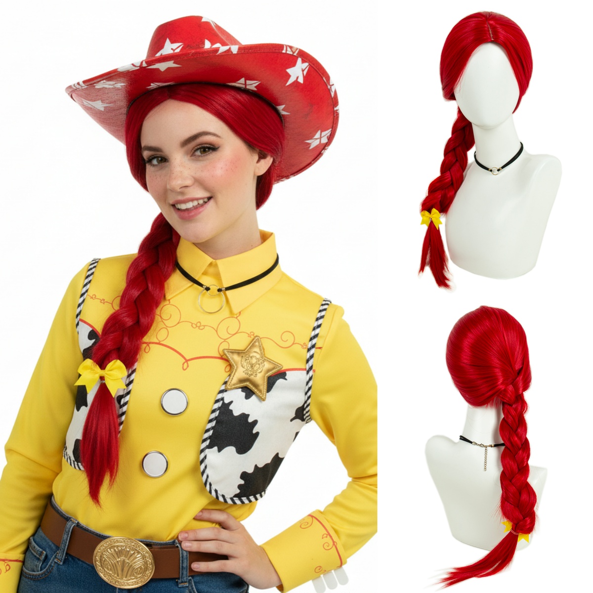 REEWES Jessie Cosplay Wig Red  – Cosplay Prop Bow Bewertung und Preis