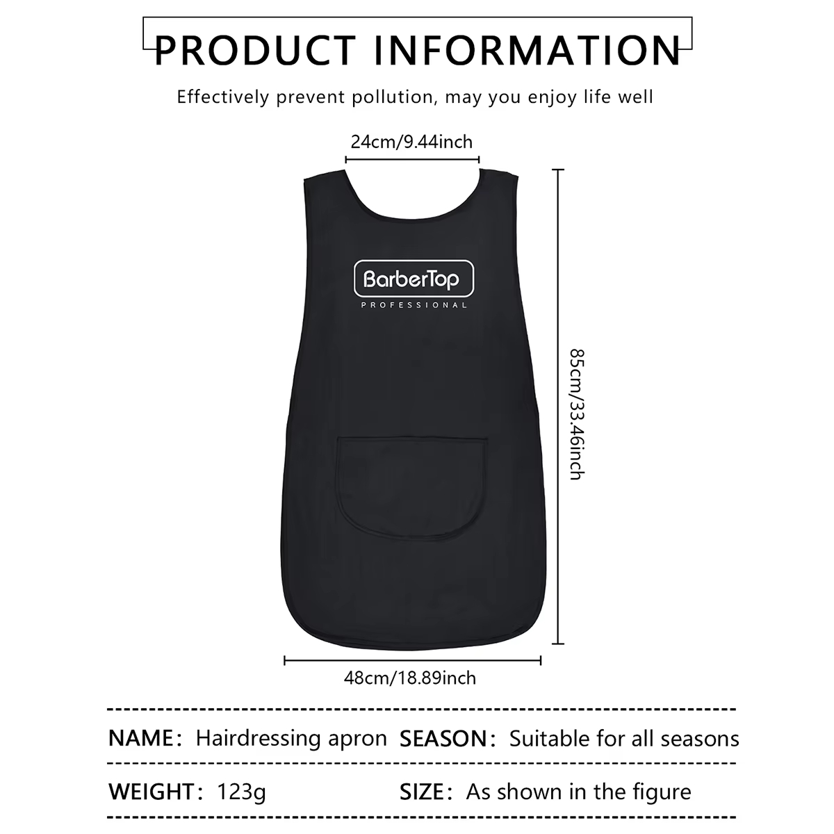 Barbertop Black Stylist Apron  – Hair Spray Color Bewertung und Preis