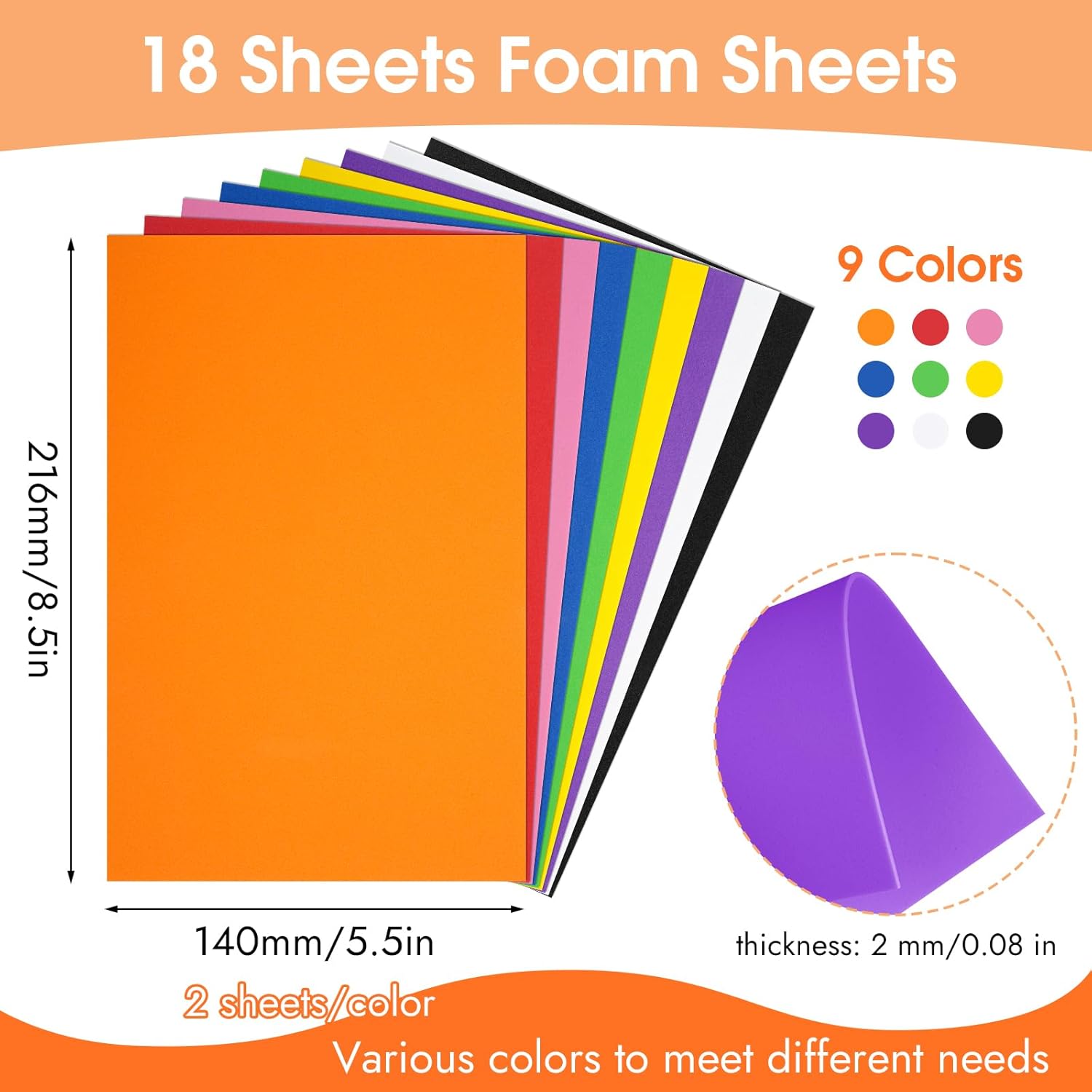 18 Sheets Foam Sheets, 9 Color – Eva Foam Sheet Bewertung und Preis