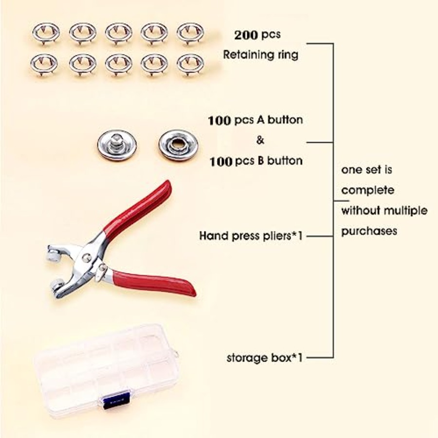 100 Sets Metal Snaps Buttons w – Snap Fastener Set Bewertung und Preis