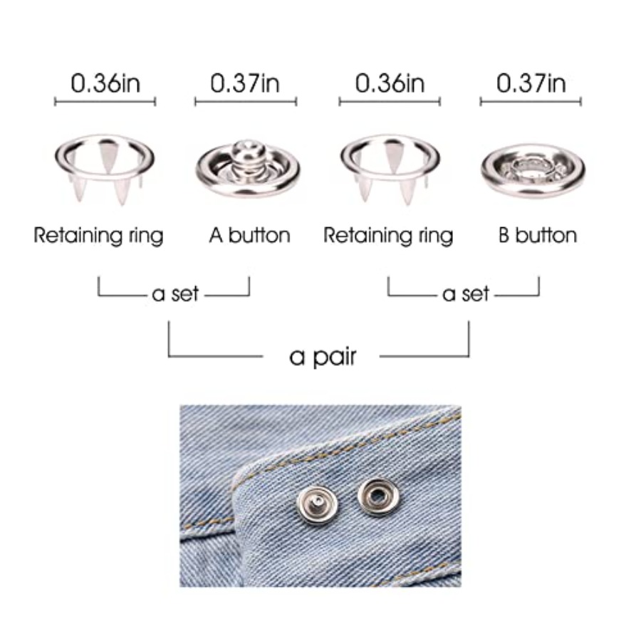 100 Sets Metal Snaps Buttons w – Snap Fastener Set Bewertung und Preis