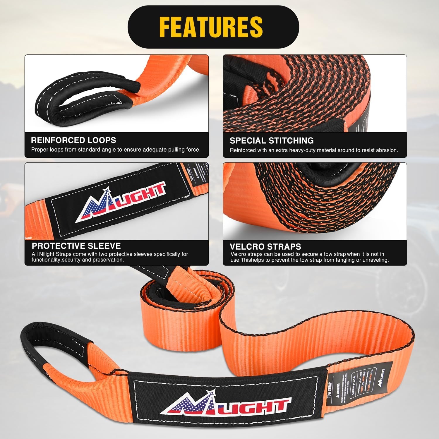 Nilight Offroad Recovery Kit 3 – D Ring Strap Bewertung und Preis